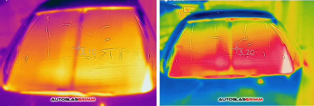 Voorruit verwarming Ford C max getest met thermische camera door autoglas Grimm